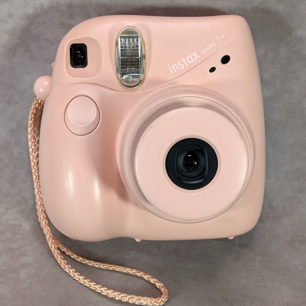 Fujifilm Instax Mini 7+ Instant Film Camera Light Blush Pink With Wrist Strap
